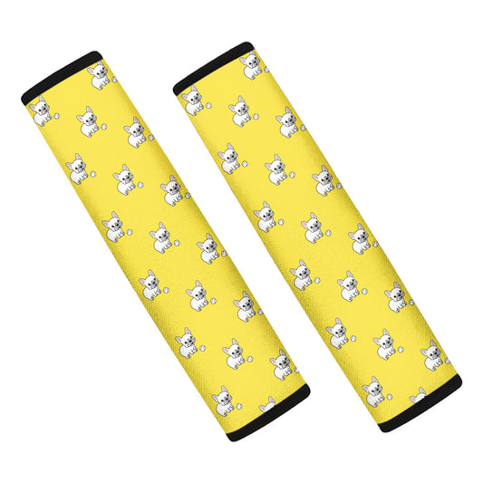 French Bulldog Puppy With Baseball Print Car Seat Belt Covers