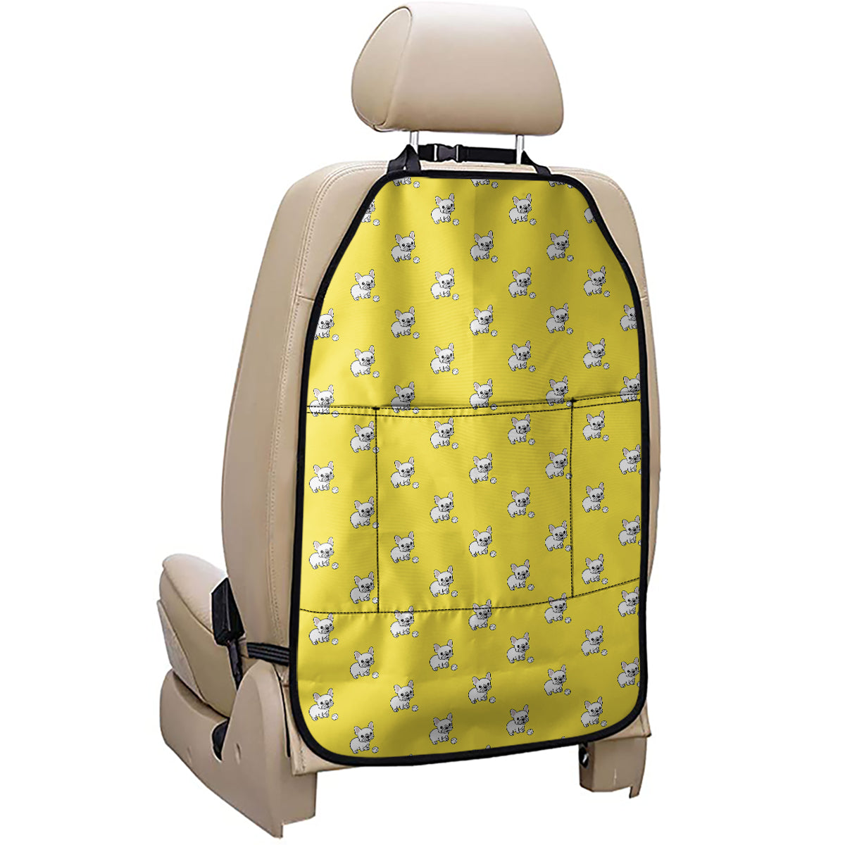 French Bulldog Puppy With Baseball Print Car Seat Organizers