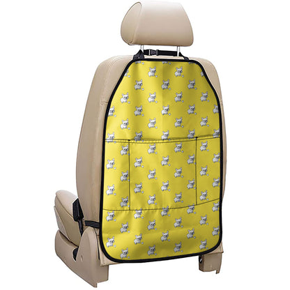 French Bulldog Puppy With Baseball Print Car Seat Organizers