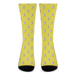 French Bulldog Puppy With Baseball Print Crew Socks