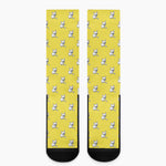 French Bulldog Puppy With Baseball Print Crew Socks