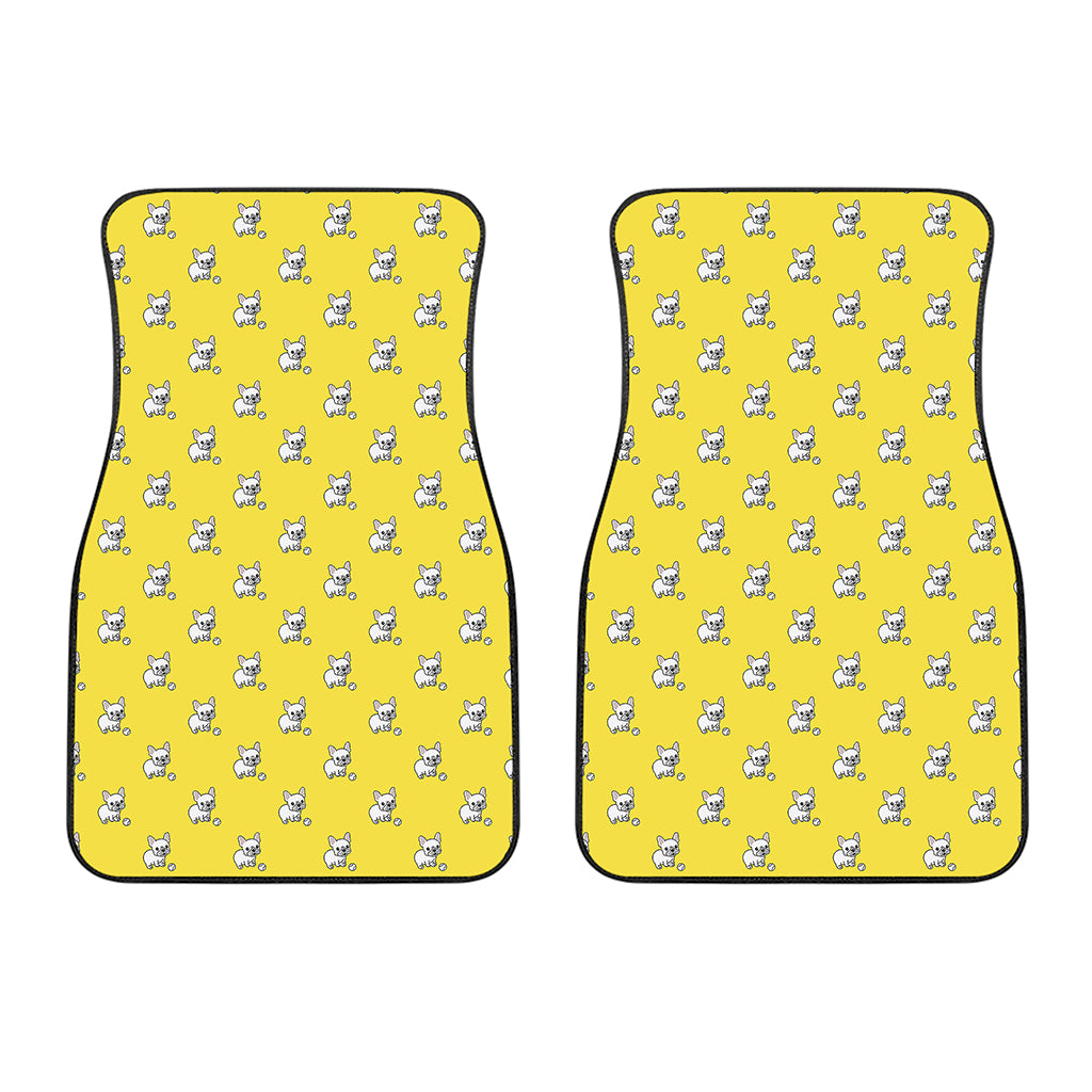 French Bulldog Puppy With Baseball Print Front Car Floor Mats