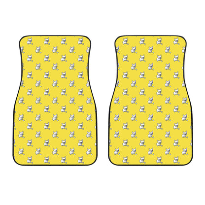 French Bulldog Puppy With Baseball Print Front Car Floor Mats