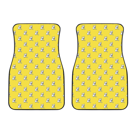 French Bulldog Puppy With Baseball Print Front Car Floor Mats