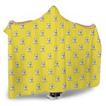 French Bulldog Puppy With Baseball Print Hooded Blanket
