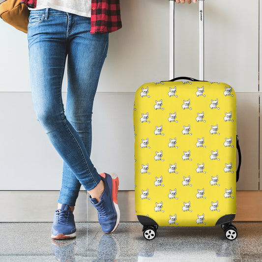 French Bulldog Puppy With Baseball Print Luggage Cover