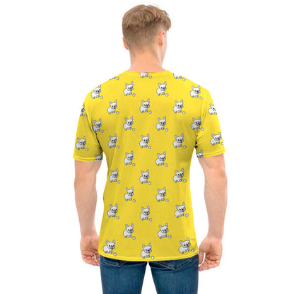 French Bulldog Puppy With Baseball Print Men's T-Shirt
