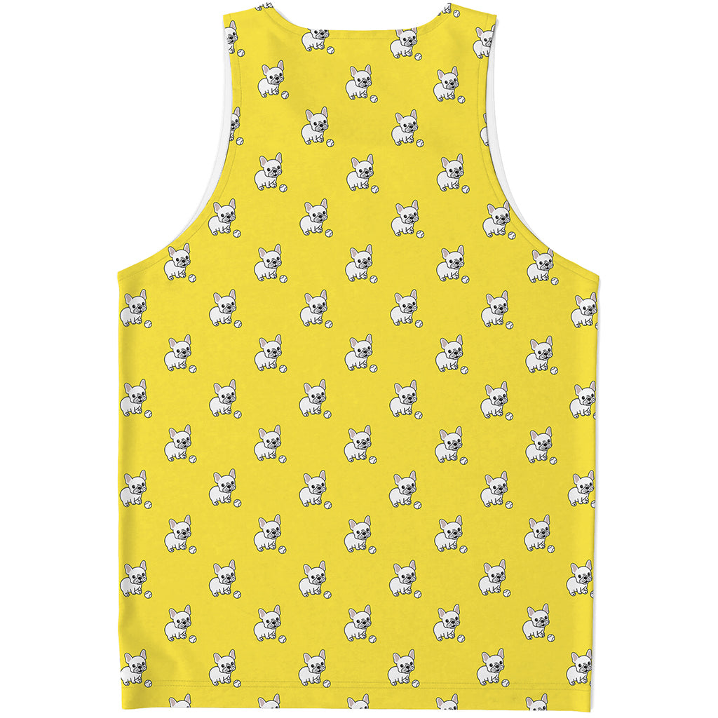 French Bulldog Puppy With Baseball Print Men's Tank Top