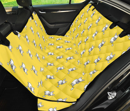 French Bulldog Puppy With Baseball Print Pet Car Back Seat Cover