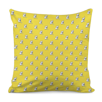 French Bulldog Puppy With Baseball Print Pillow Cover