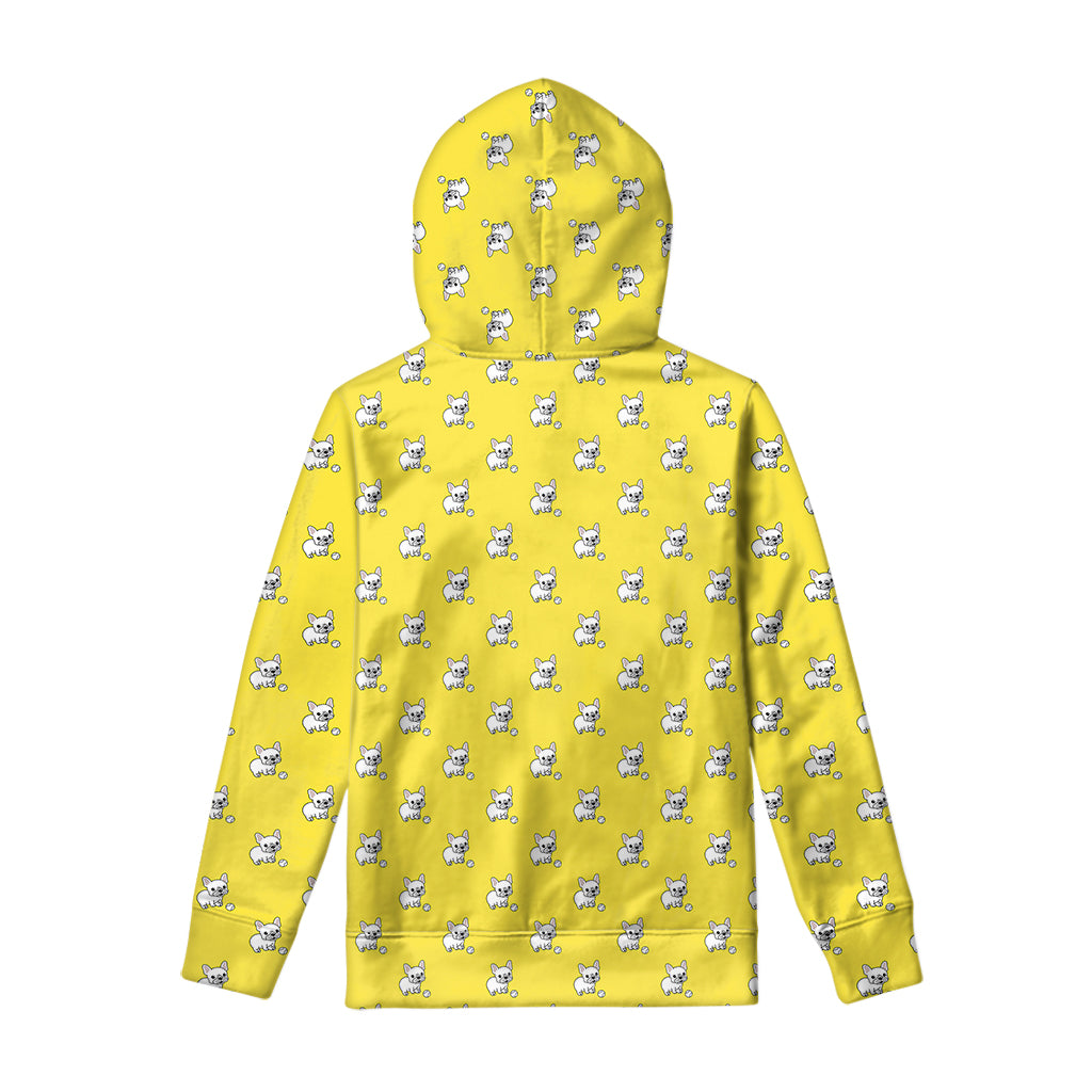 French Bulldog Puppy With Baseball Print Pullover Hoodie
