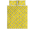 French Bulldog Puppy With Baseball Print Quilt Bed Set