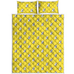 French Bulldog Puppy With Baseball Print Quilt Bed Set