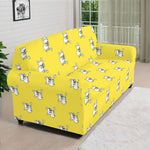 French Bulldog Puppy With Baseball Print Sofa Cover