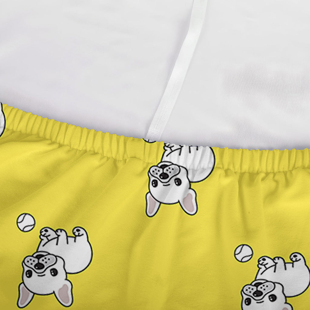 French Bulldog Puppy With Baseball Print Sofa Cover