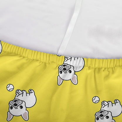 French Bulldog Puppy With Baseball Print Sofa Cover