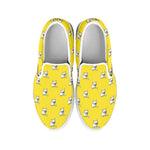 French Bulldog Puppy With Baseball Print White Slip On Shoes