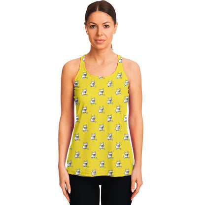 French Bulldog Puppy With Baseball Print Women's Racerback Tank Top
