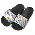 French Bulldog Reading Book Print Black Slide Sandals