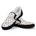 French Bulldog Reading Book Print Black Slip On Sneakers