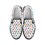 French Bulldog Reading Book Print Black Slip On Shoes