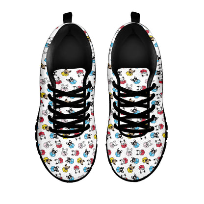 French Bulldog Reading Book Print Black Sneakers