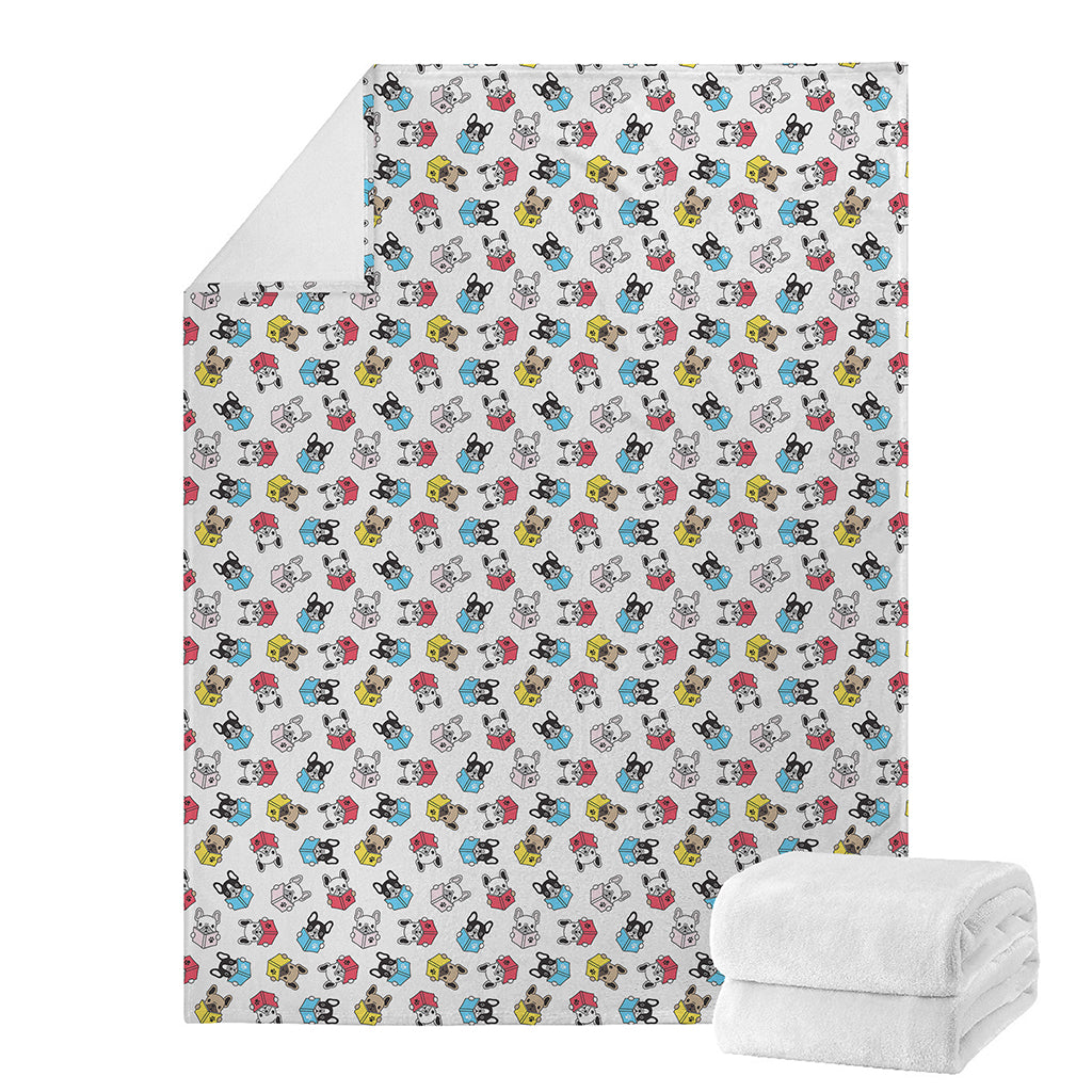 French Bulldog Reading Book Print Blanket