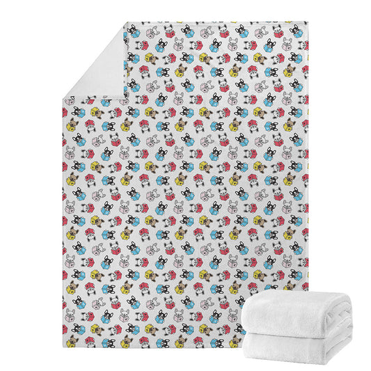 French Bulldog Reading Book Print Blanket