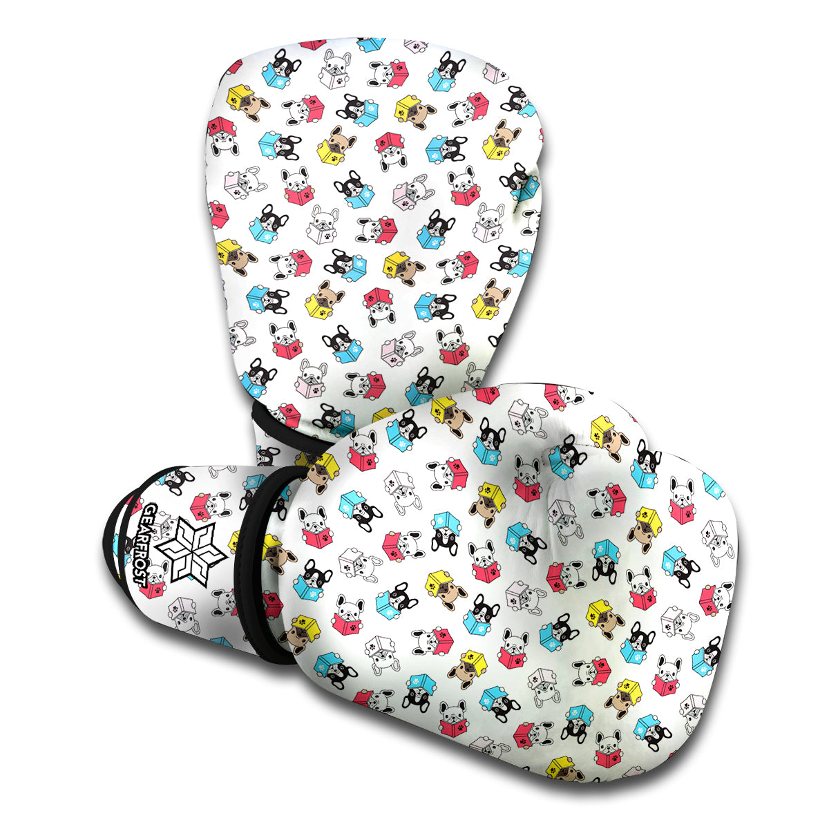 French Bulldog Reading Book Print Boxing Gloves