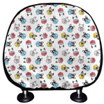 French Bulldog Reading Book Print Car Headrest Covers