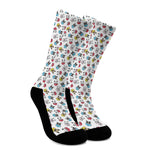 French Bulldog Reading Book Print Crew Socks