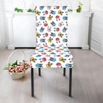 French Bulldog Reading Book Print Dining Chair Slipcover