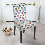 French Bulldog Reading Book Print Dining Chair Slipcover