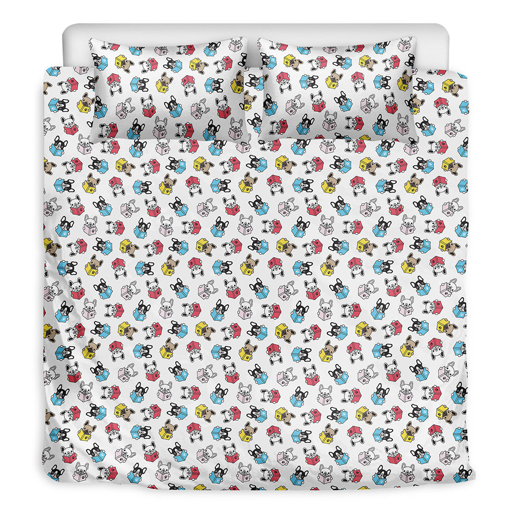 French Bulldog Reading Book Print Duvet Cover Bedding Set