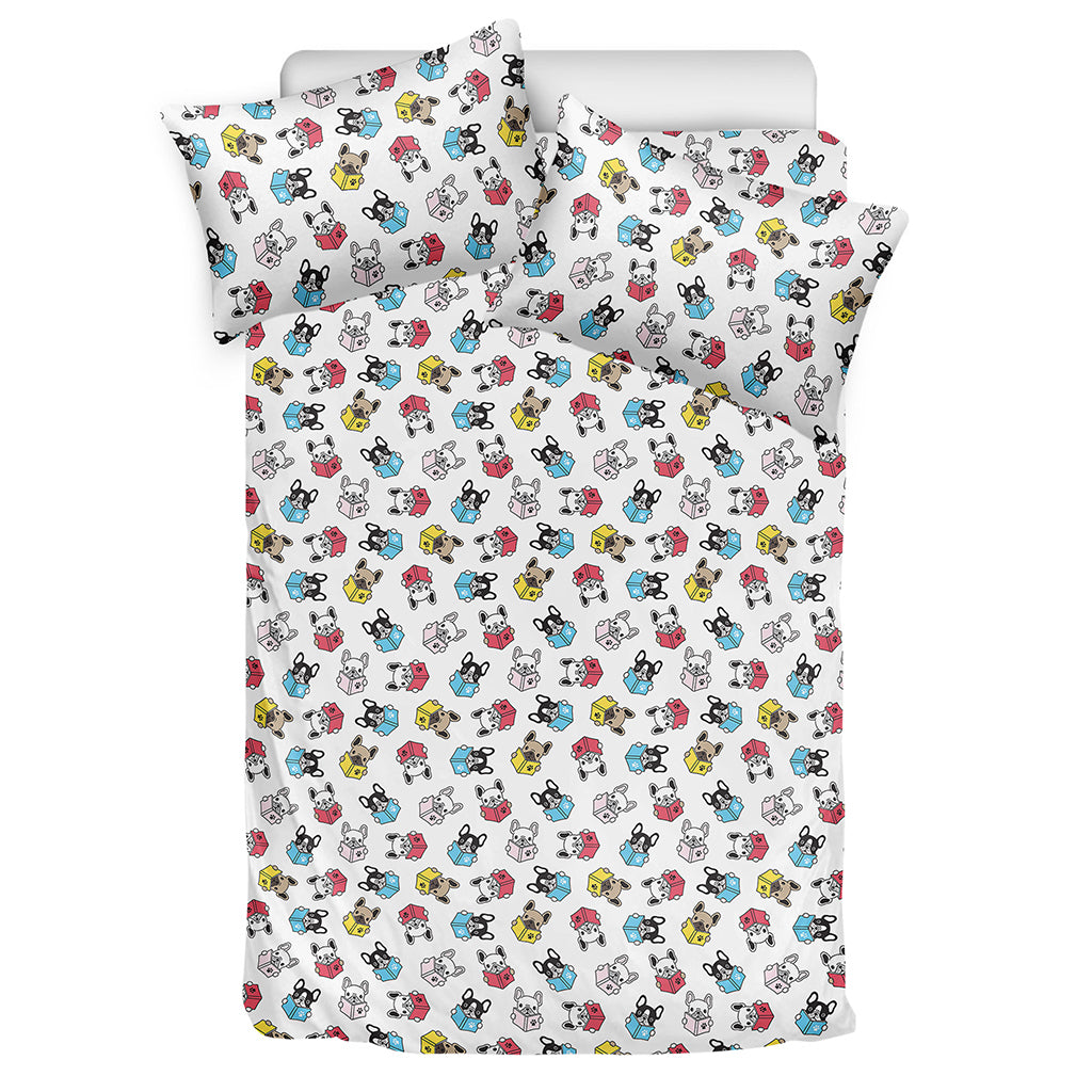 French Bulldog Reading Book Print Duvet Cover Bedding Set