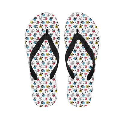 French Bulldog Reading Book Print Flip Flops