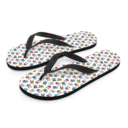 French Bulldog Reading Book Print Flip Flops