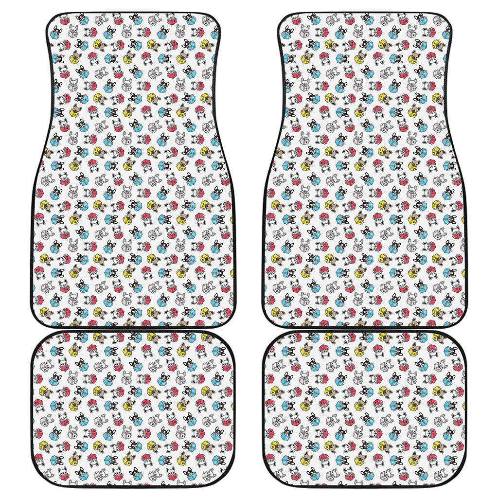 French Bulldog Reading Book Print Front and Back Car Floor Mats