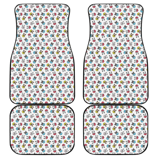 French Bulldog Reading Book Print Front and Back Car Floor Mats