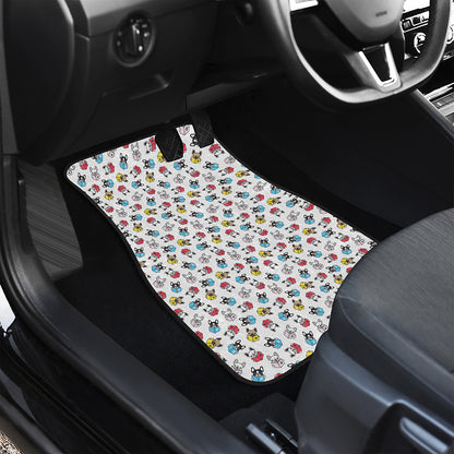 French Bulldog Reading Book Print Front and Back Car Floor Mats