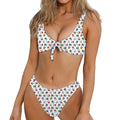 French Bulldog Reading Book Print Front Bow Tie Bikini