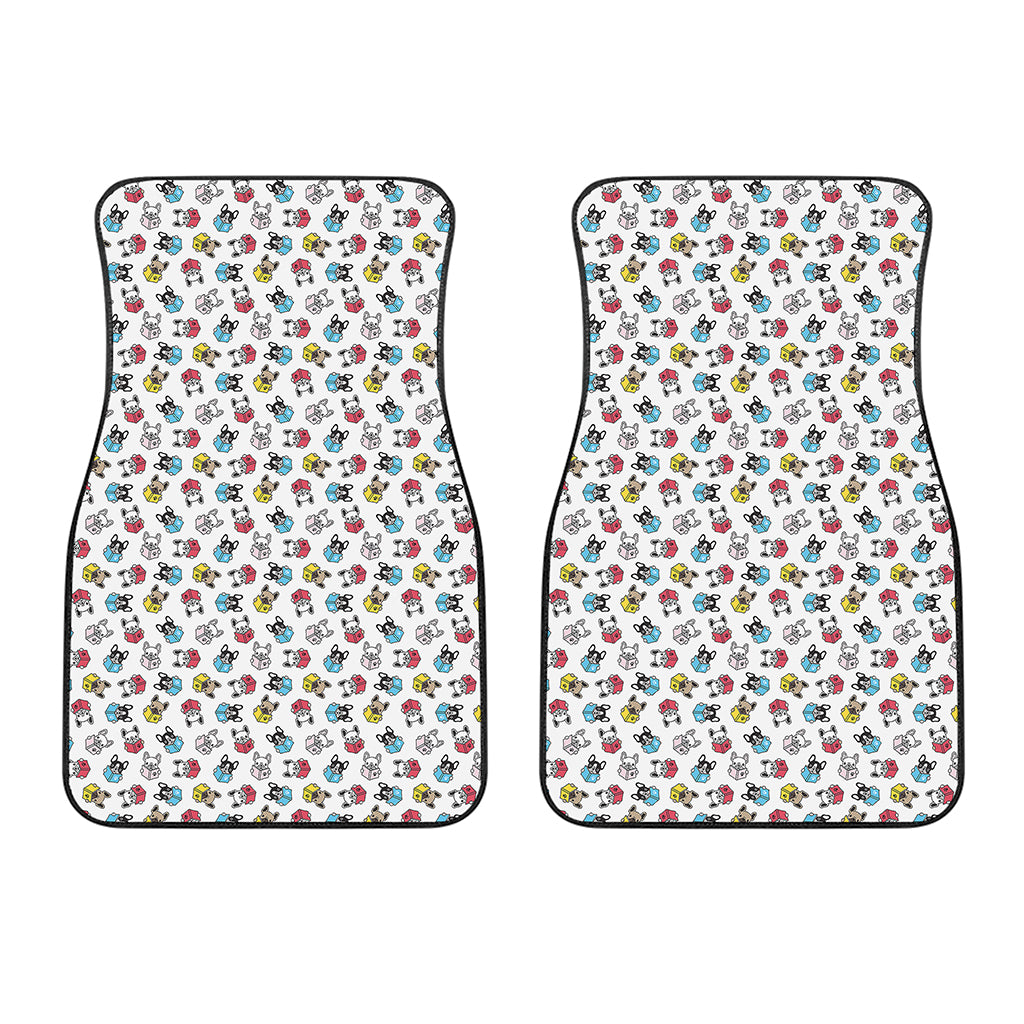 French Bulldog Reading Book Print Front Car Floor Mats