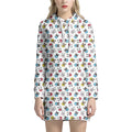 French Bulldog Reading Book Print Pullover Hoodie Dress