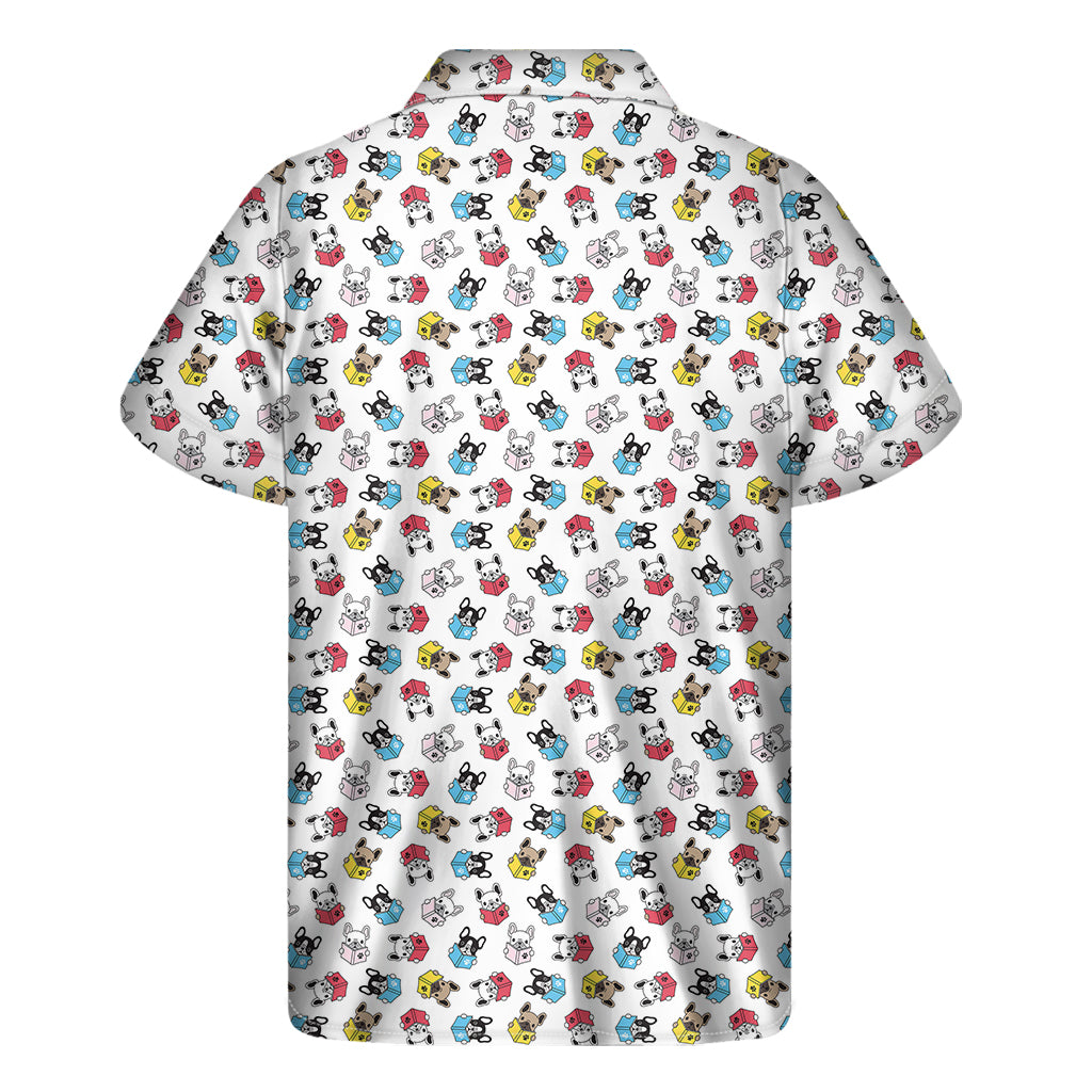 French Bulldog Reading Book Print Men's Short Sleeve Shirt