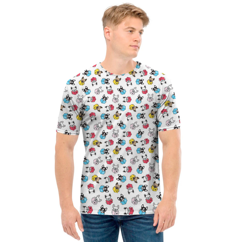 French Bulldog Reading Book Print Men's T-Shirt