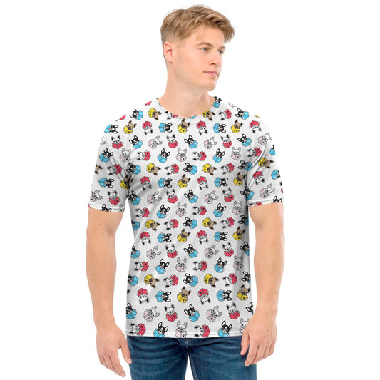 French Bulldog Reading Book Print Men's T-Shirt