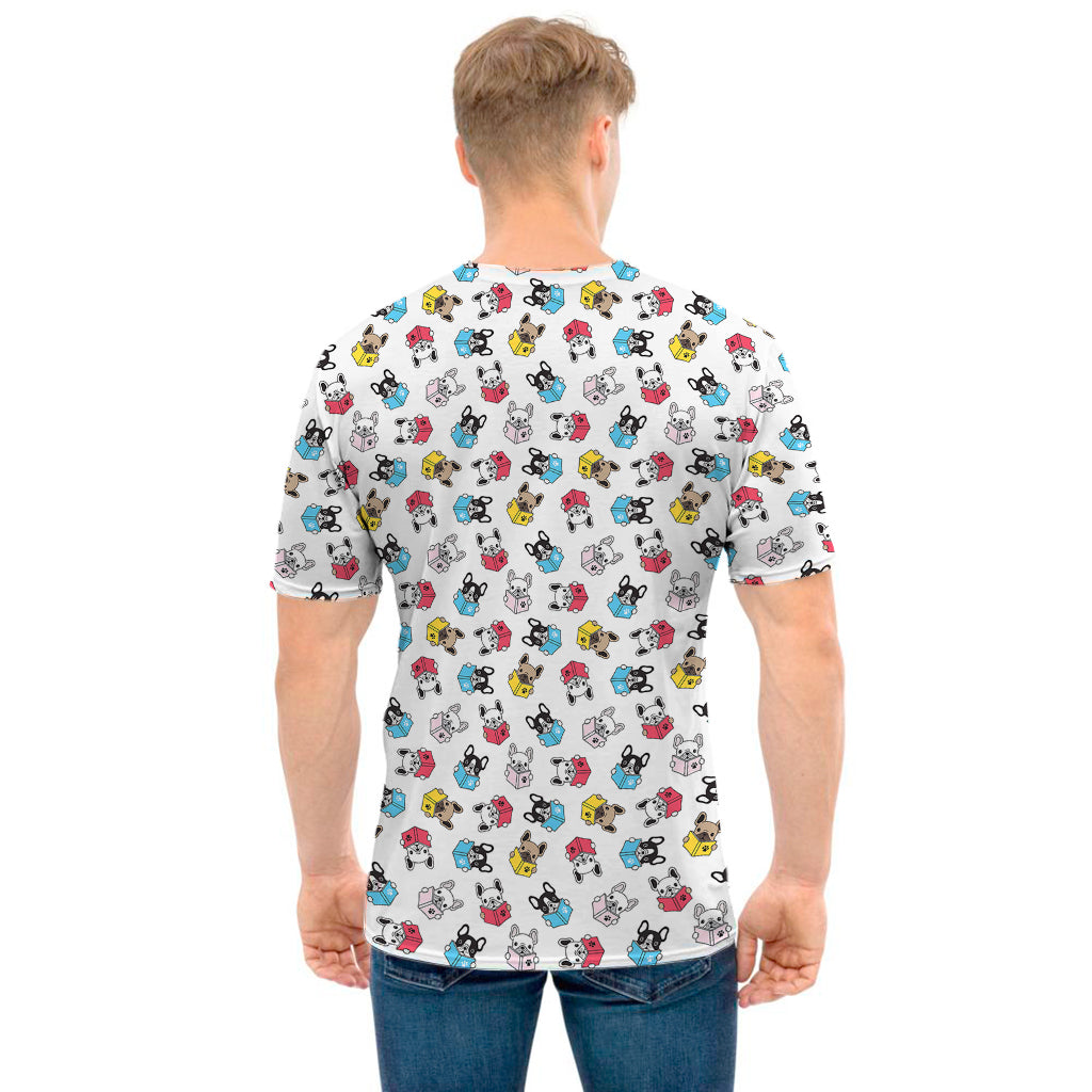 French Bulldog Reading Book Print Men's T-Shirt