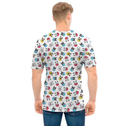 French Bulldog Reading Book Print Men's T-Shirt