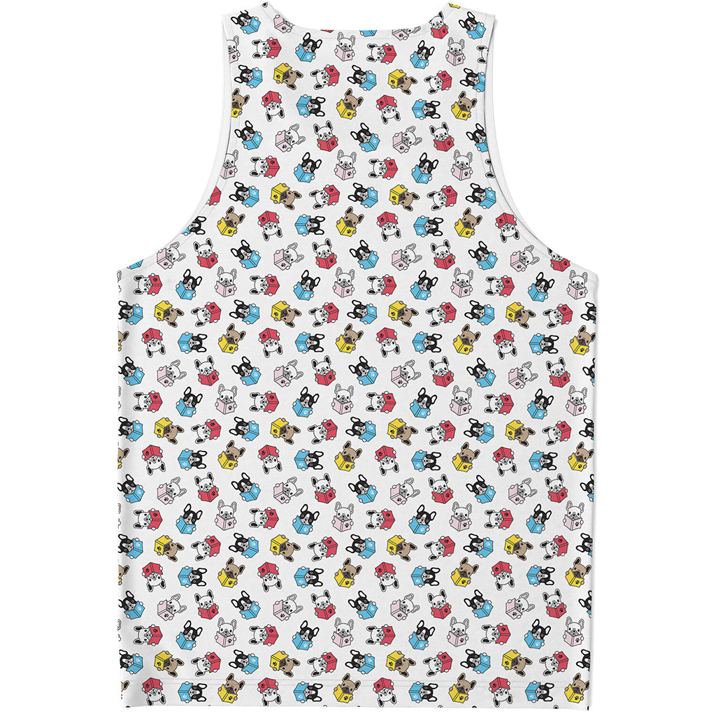 French Bulldog Reading Book Print Men's Tank Top
