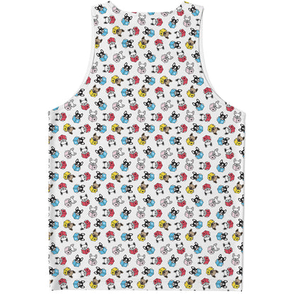 French Bulldog Reading Book Print Men's Tank Top